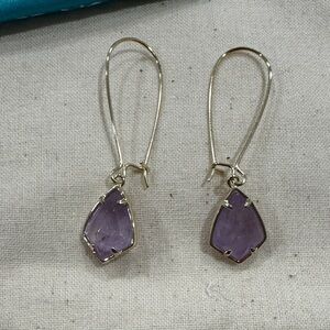 Kendra Scott Silver and Lavender Earrings